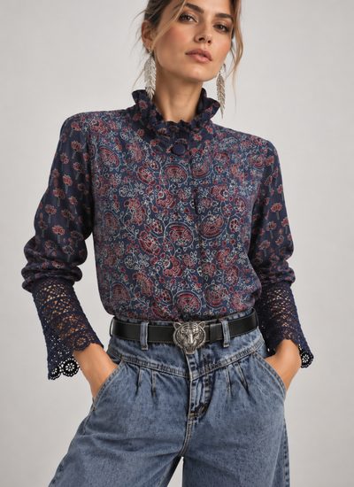 BLUSA BLOOM AZUL