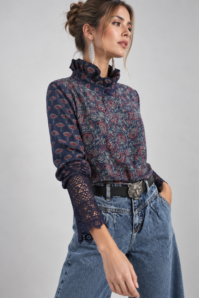 BLUSA BLOOM AZUL