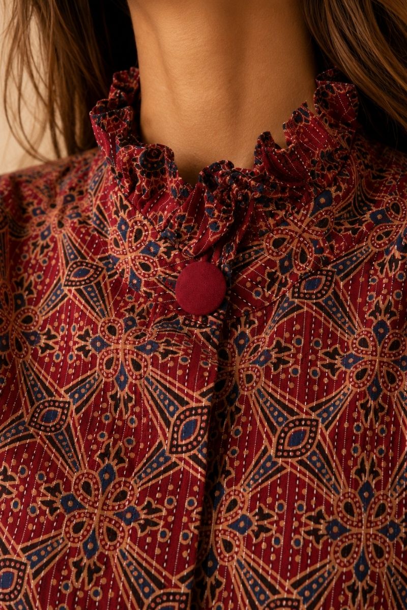 BLUSA BURGUNDY PRINT