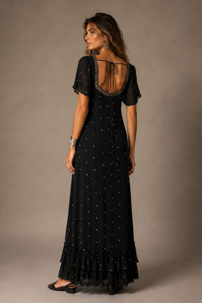 VESTIDO MAXI NEGRO TALLA XS