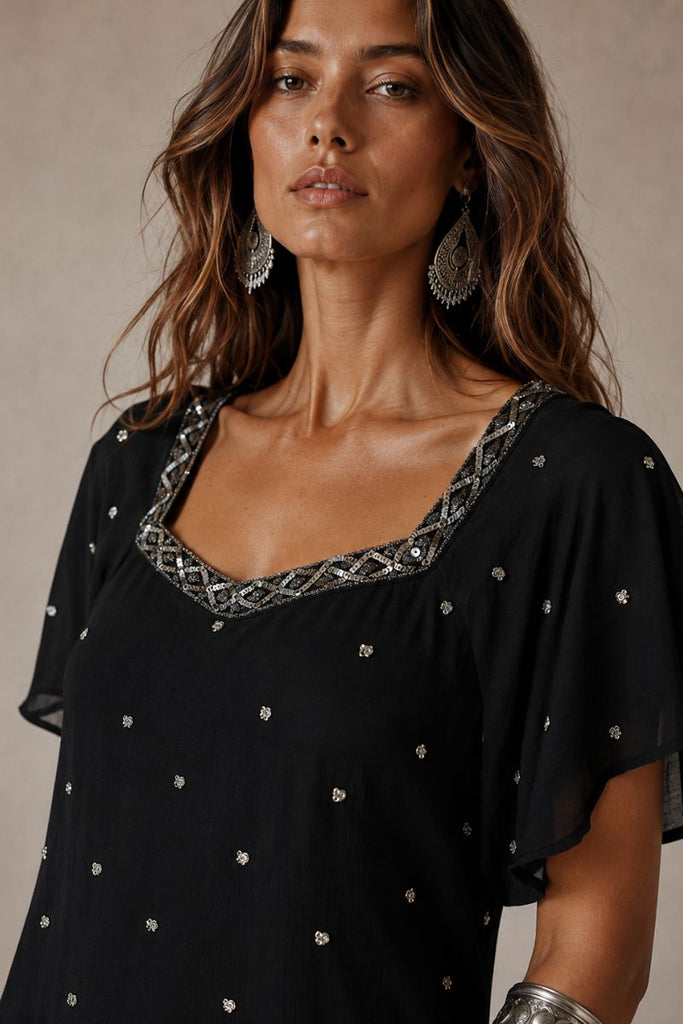 VESTIDO MAXI NEGRO TALLA XS
