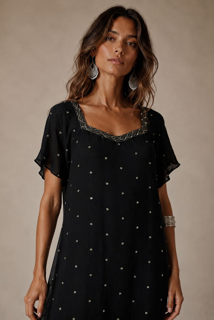 VESTIDO MAXI NEGRO TALLA XS