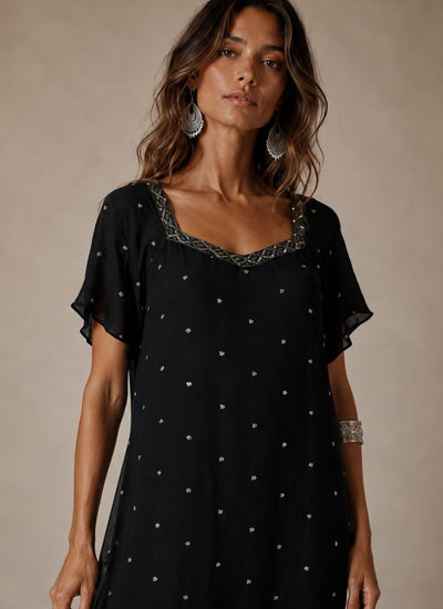 VESTIDO MAXI NEGRO TALLA XS