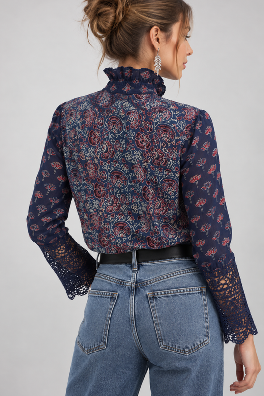 BLUSA BLOOM AZUL