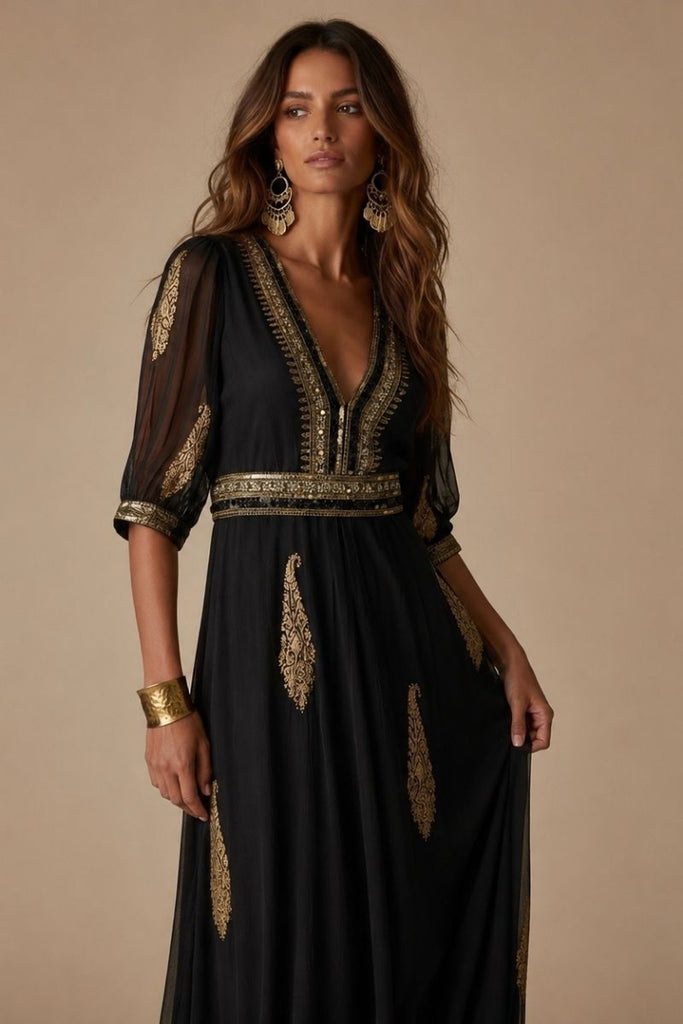 VESTIDO MAXI VALENTINA SWEET NEGRO