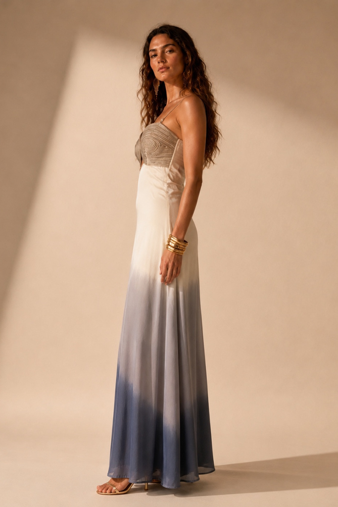 VESTIDO MAXI STORM GREY OMBRE