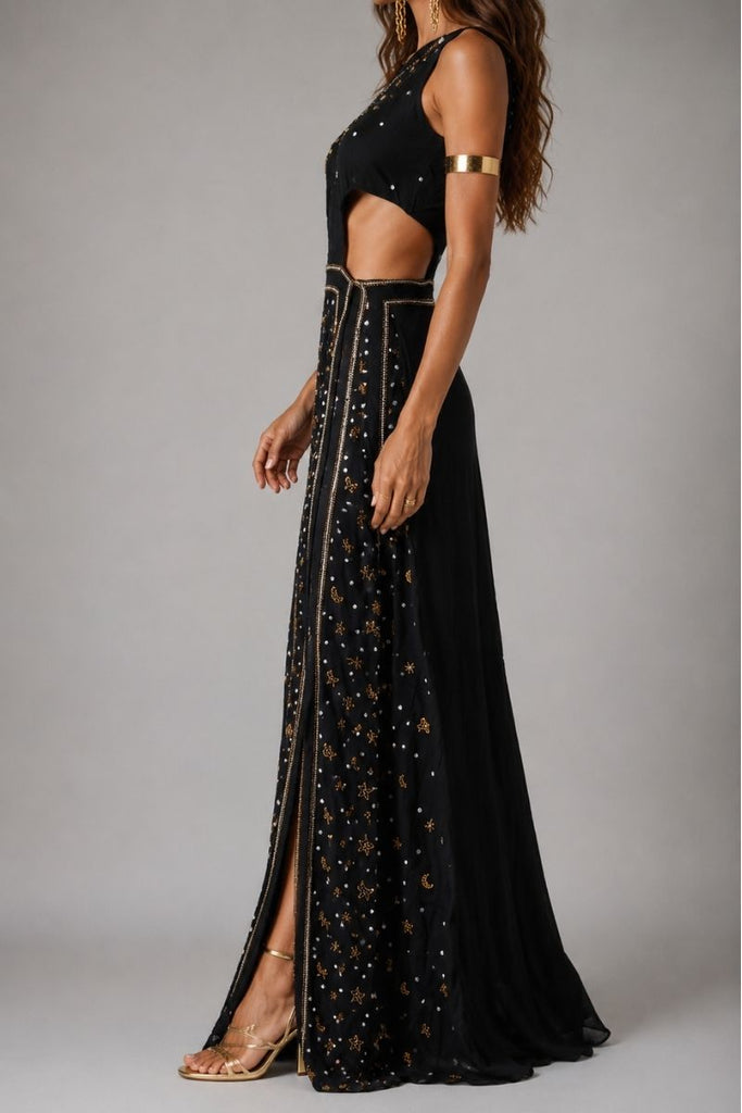 VESTIDO MAXI GALAXY NEGRO