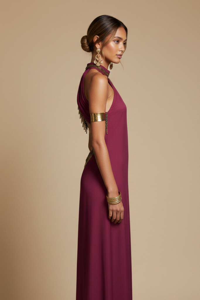 VESTIDO MAXI KAMYA MAGENTA