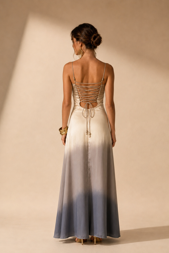 VESTIDO MAXI STORM GREY OMBRE