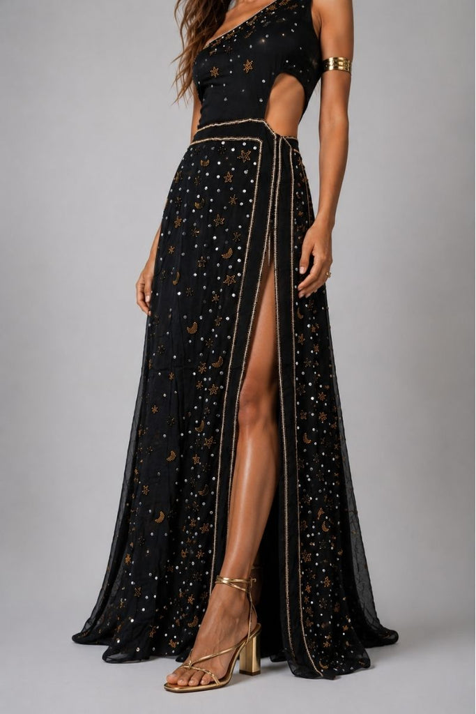 VESTIDO MAXI GALAXY NEGRO