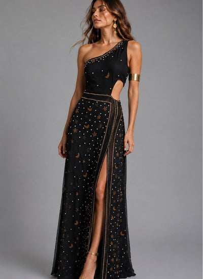 VESTIDO MAXI GALAXY NEGRO