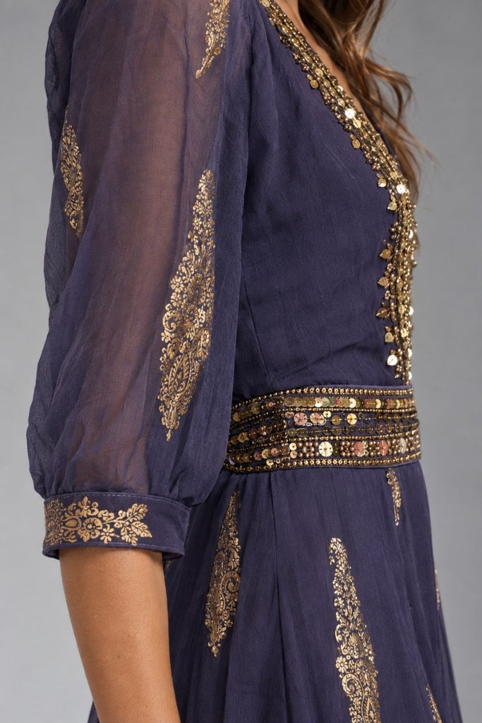 VESTIDO MAXI VALENTINA SWEET INK BLUE