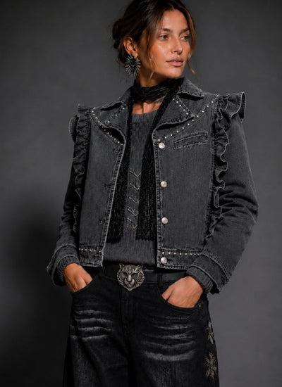 CHAQUETA STATEMENT DENIM NEGRO