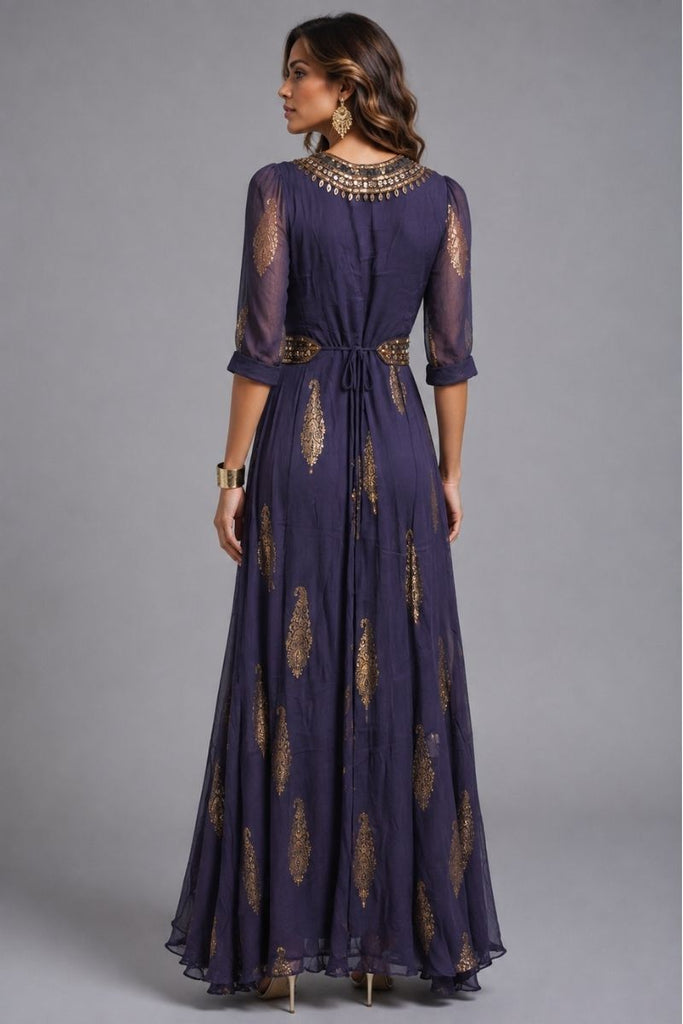 VESTIDO MAXI VALENTINA SWEET INK BLUE