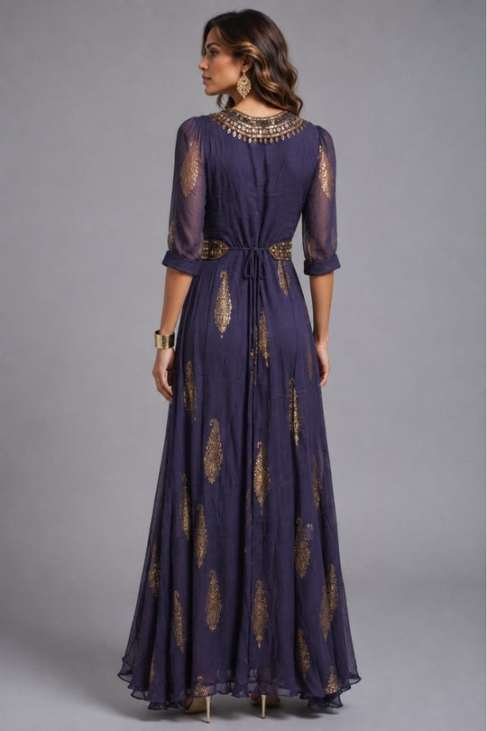 *PREVENTA* VESTIDO MAXI VALENTINA SWEET INK BLUE