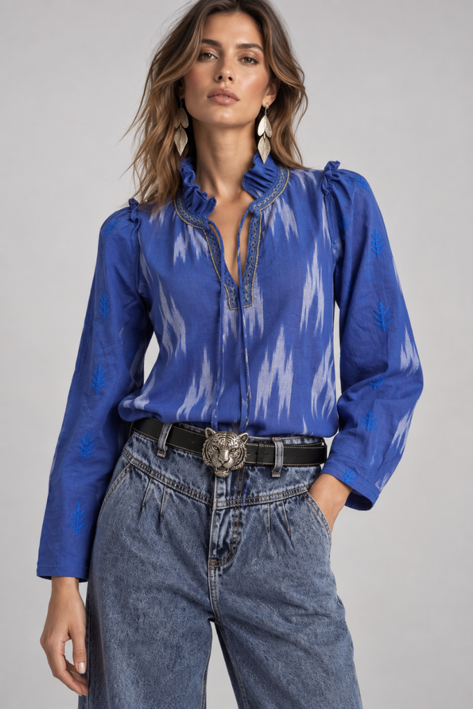 BLUSA ETHNIC AZUL CLARO