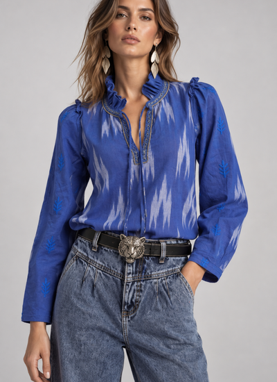 BLUSA ETHNIC AZUL CLARO