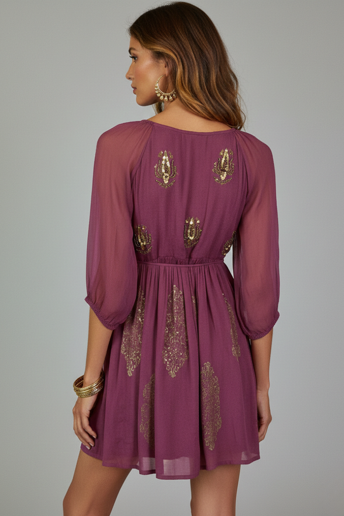 VESTIDO MINI RYLEE GRAPE JUICE