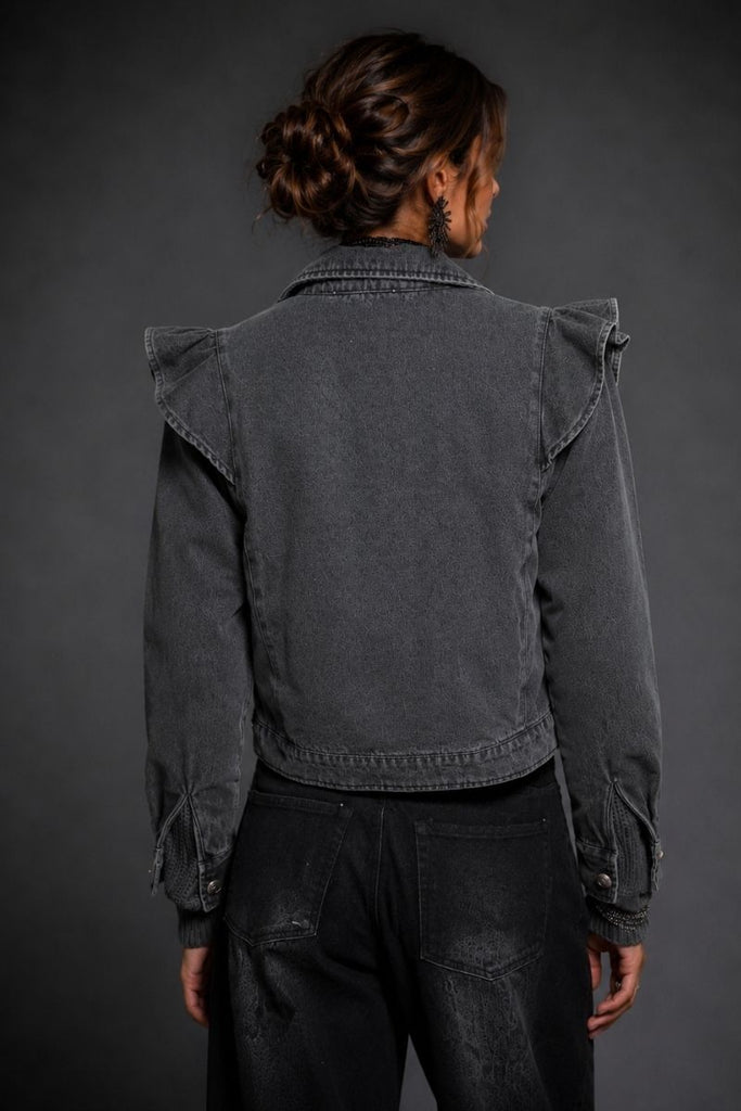 CHAQUETA STATEMENT DENIM NEGRO