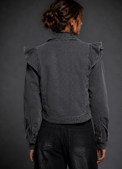 CHAQUETA STATEMENT DENIM NEGRO