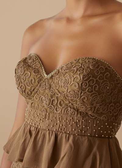 *PREVENTA* TOP RUFFLE BEACH BRONZE BROWN