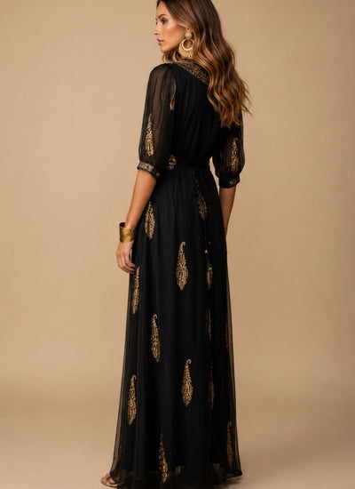 VESTIDO MAXI VALENTINA SWEET NEGRO