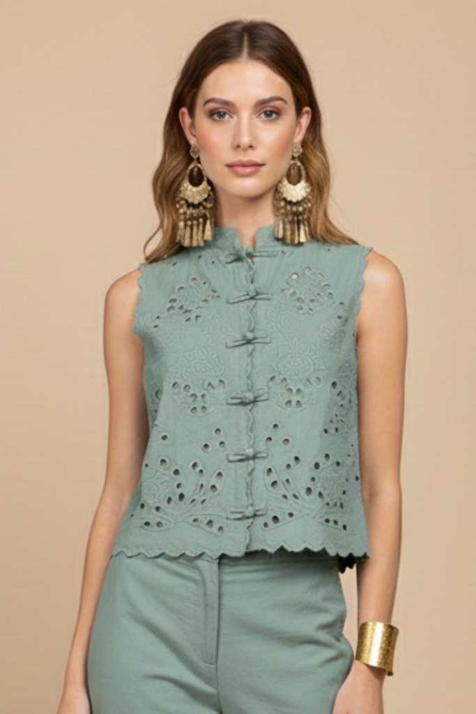 BLUSA LANI ANTIQUE GREEN
