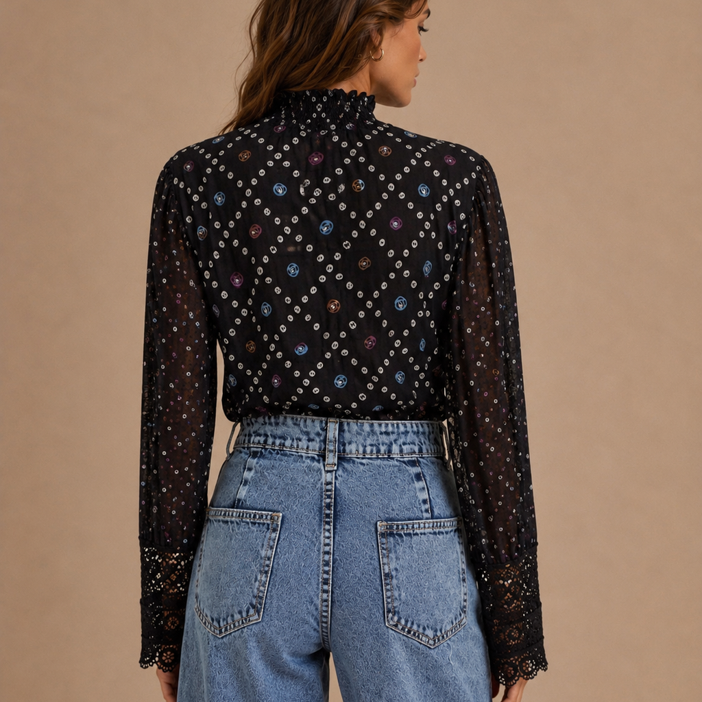 BLUSA DOT AZUL MARINO