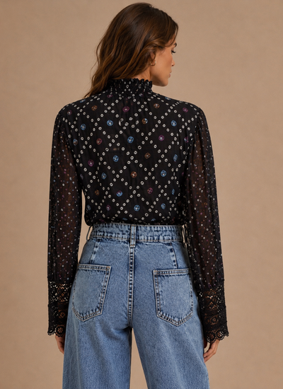 BLUSA DOT AZUL MARINO