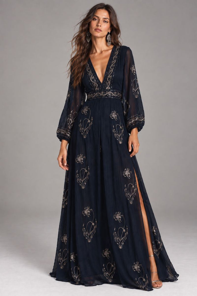 *PREVENTA* VESTIDO MAXI SONIC AZUL MARINO