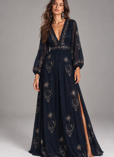 *PREVENTA* VESTIDO MAXI SONIC AZUL MARINO