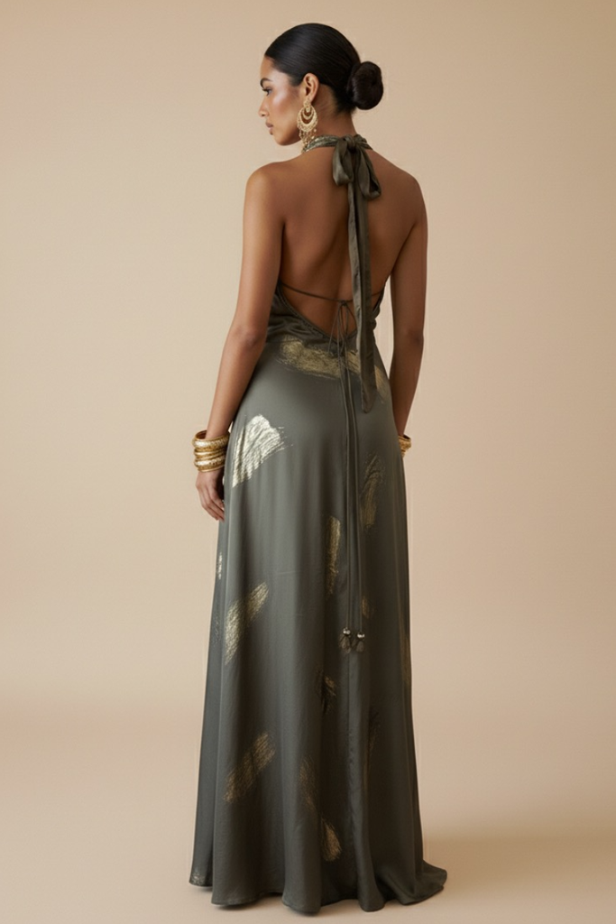 *PREVENTA* VESTIDO MAXI ANAMIKA OLIVE GOLD