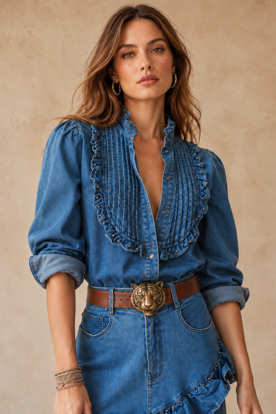 BLUSA ANTIQUE DENIM AZUL