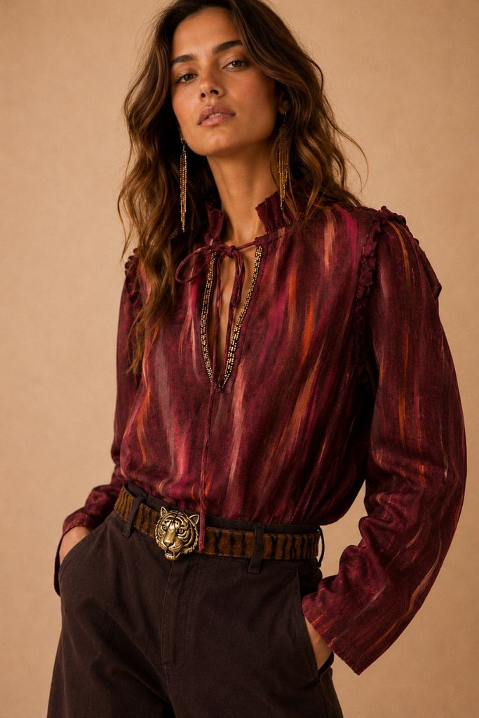 *PREVENTA* BLUSA ANTIQUE BURDEO