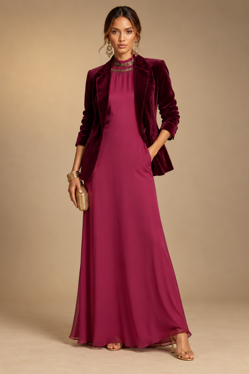 BLAZER FRAMED MAGENTA