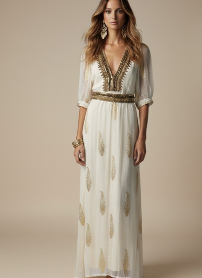 VESTIDO MAXI VALENTINA SUN BEIGE
