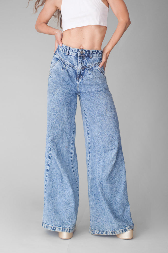 PANTALON NINA DENIM AZUL