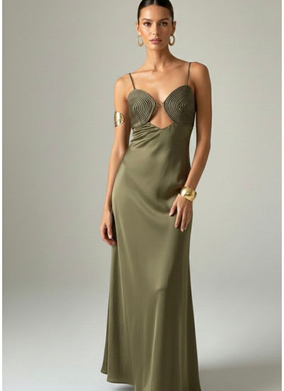 VESTIDO MAXI STORM VERDE OLIVA