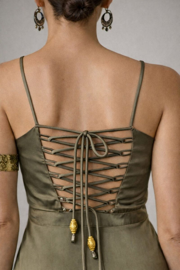 VESTIDO MAXI STORM VERDE OLIVA