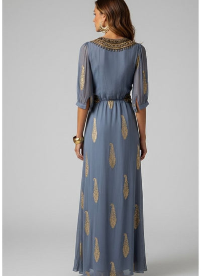 VESTIDO MAXI VALENTINA CELESTE INFINITY