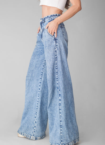 PANTALON NINA DENIM AZUL