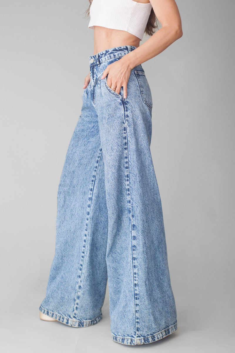 PANTALON NINA DENIM AZUL