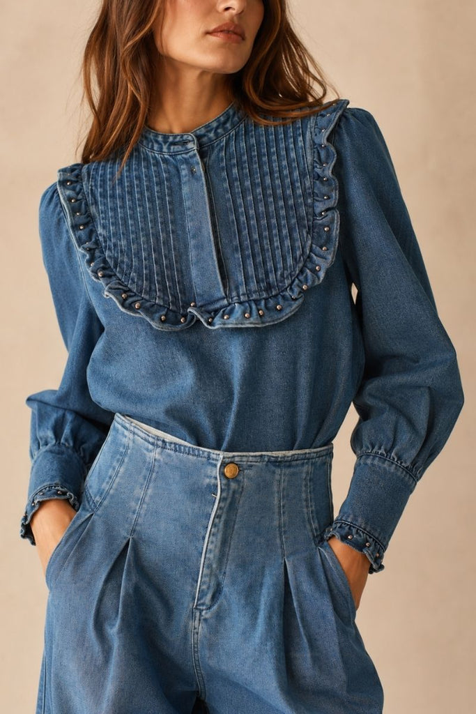 BLUSA ANTIQUE DENIM AZUL