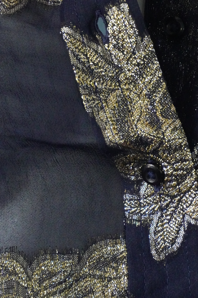 BLUSA LUREX NAVY GOLD