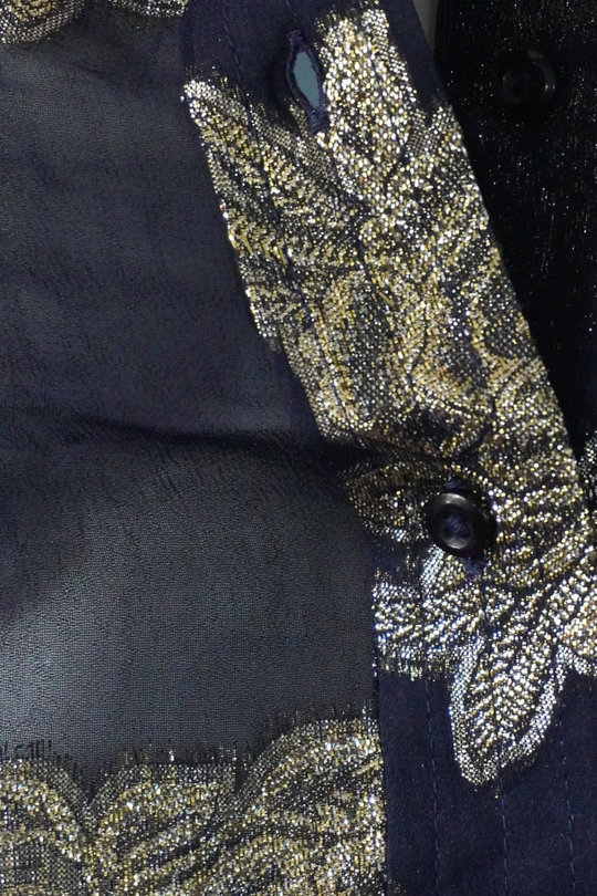BLUSA LUREX NAVY GOLD