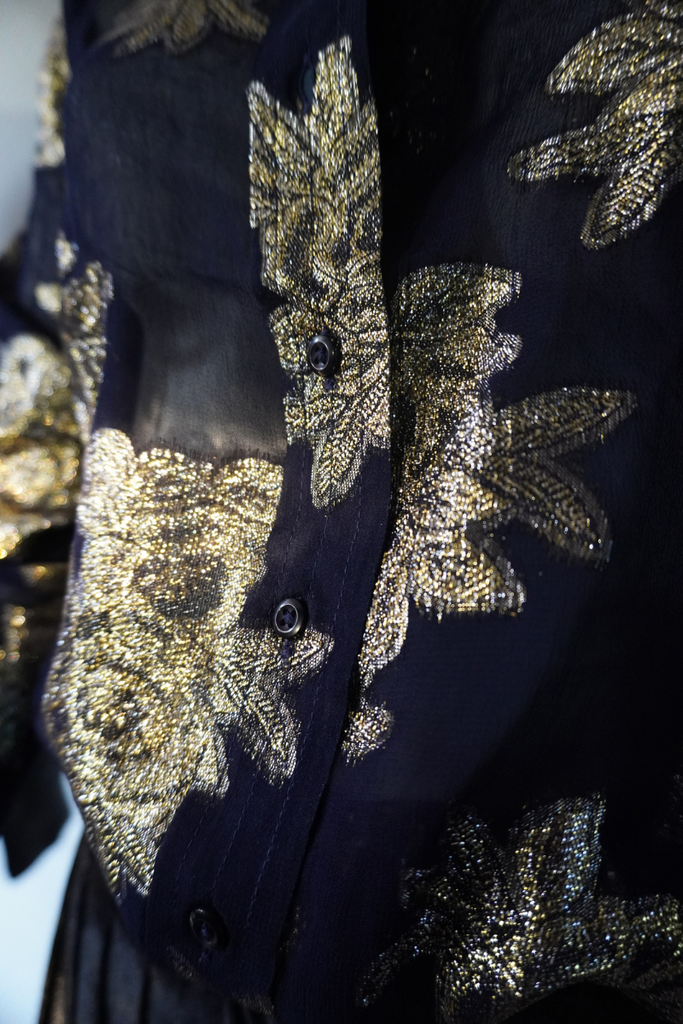BLUSA LUREX NAVY GOLD