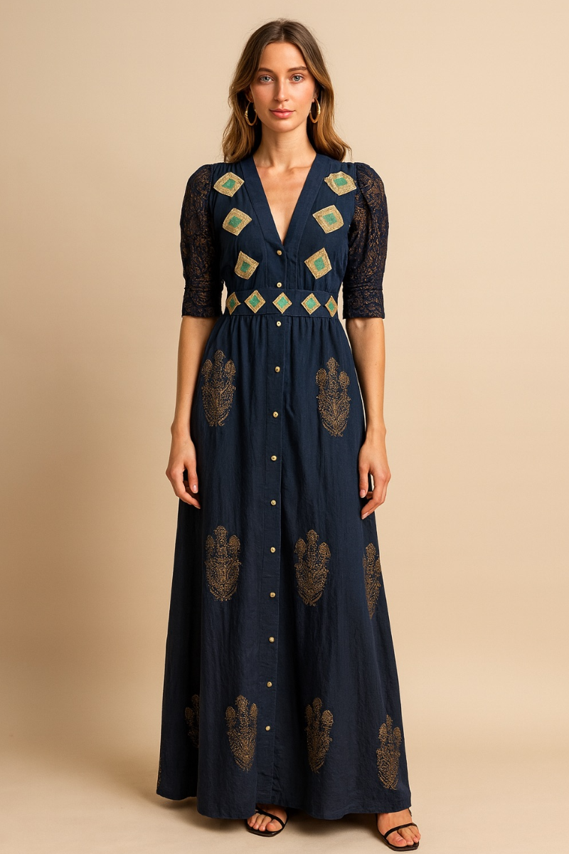 VESTIDO MAXI VALENTINA ORBIT ECLIPSE