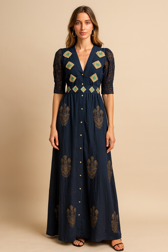 VESTIDO MAXI VALENTINA ORBIT ECLIPSE