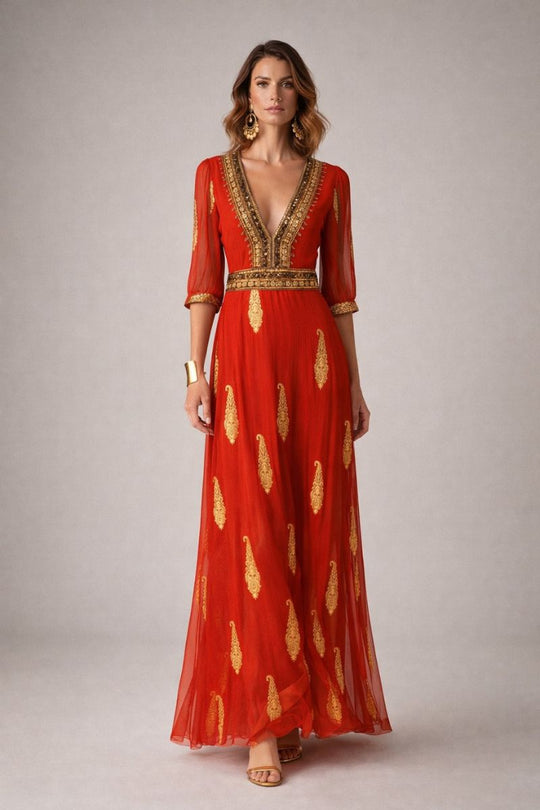 *PREVENTA* VESTIDO MAXI VALENTINA ROJO SUMMER CANDY
