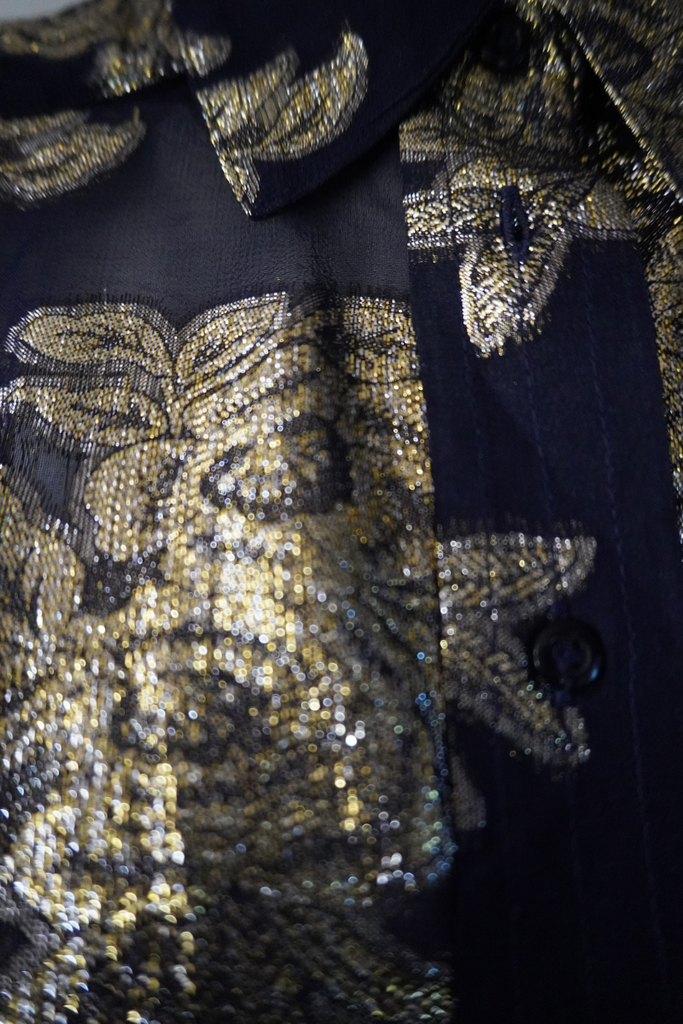 BLUSA LUREX NAVY GOLD